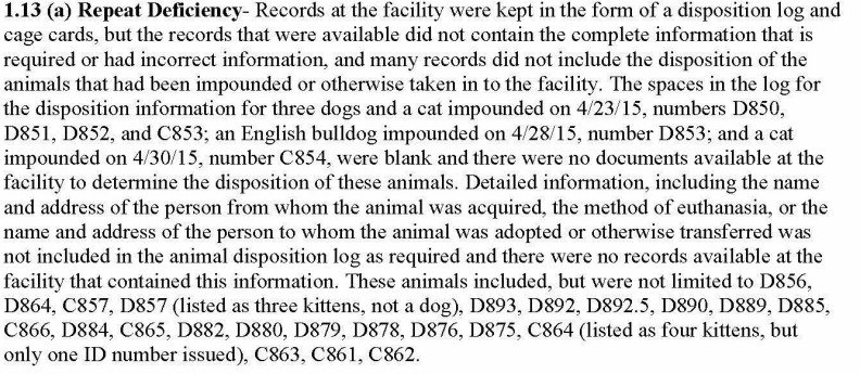 Intake and Disposition Records