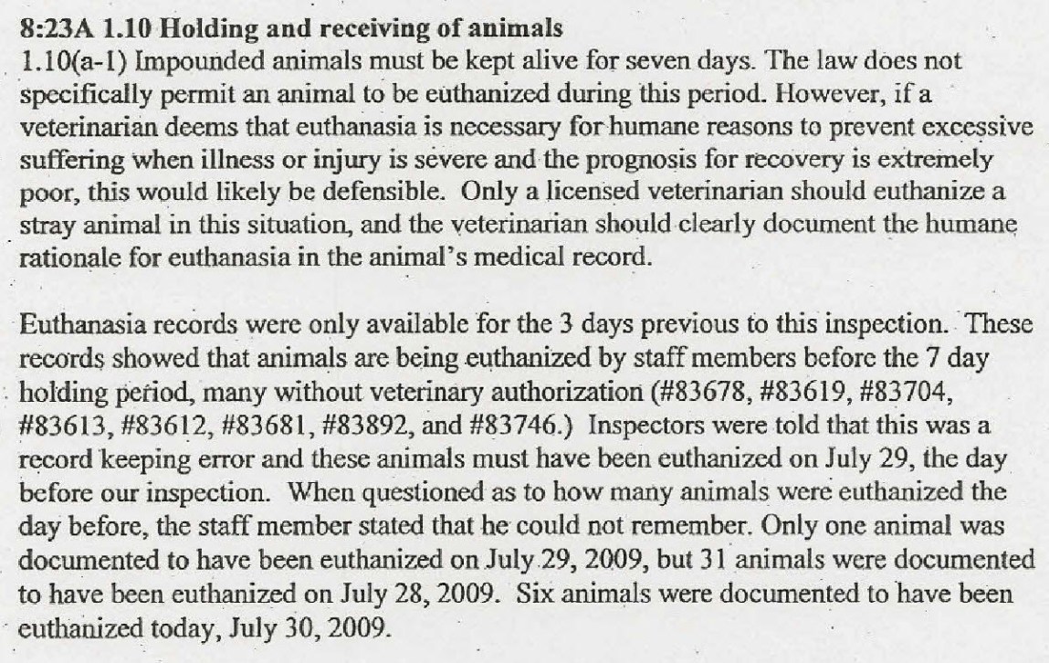 Killed Prior to 7 Day Hold 2009