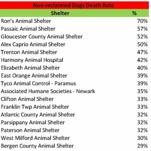 non-reclaimed dog death rate