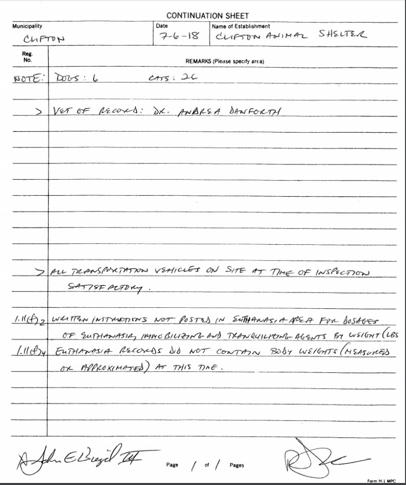 Montclair Health Department Finds Euthanasia Violations at Clifton Animal Shelter