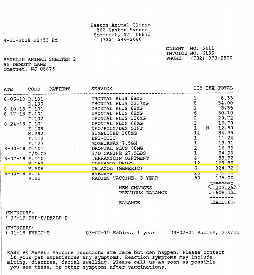 FTAS Purchase of Telazol