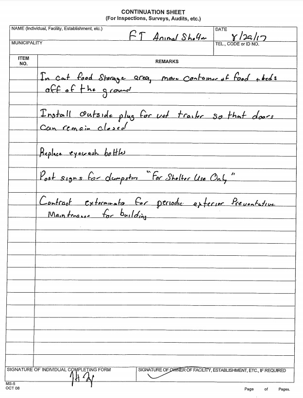 Somerset County Health Dept. 8.29.17 Inspection of FTAS Page 3